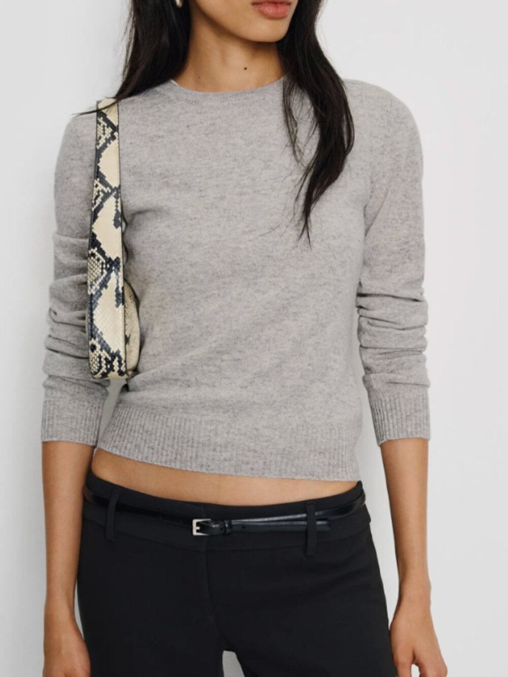 Reformation Lian Cashmere Crewneck Crop Sweater